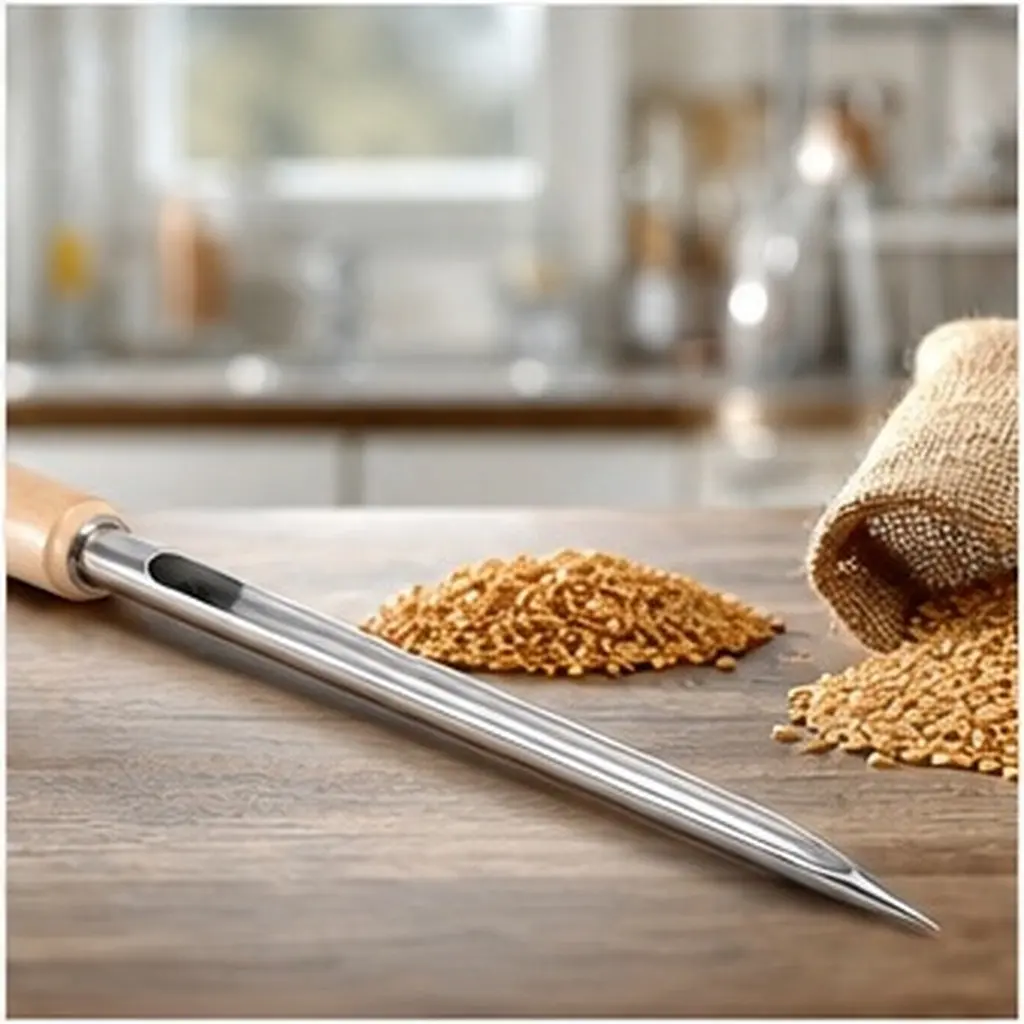 Stainless Steel Grain Sampler for Rice, Wheat, Corn – Seamless Flow Trough, Durable Farm & Lab Sampling Tool