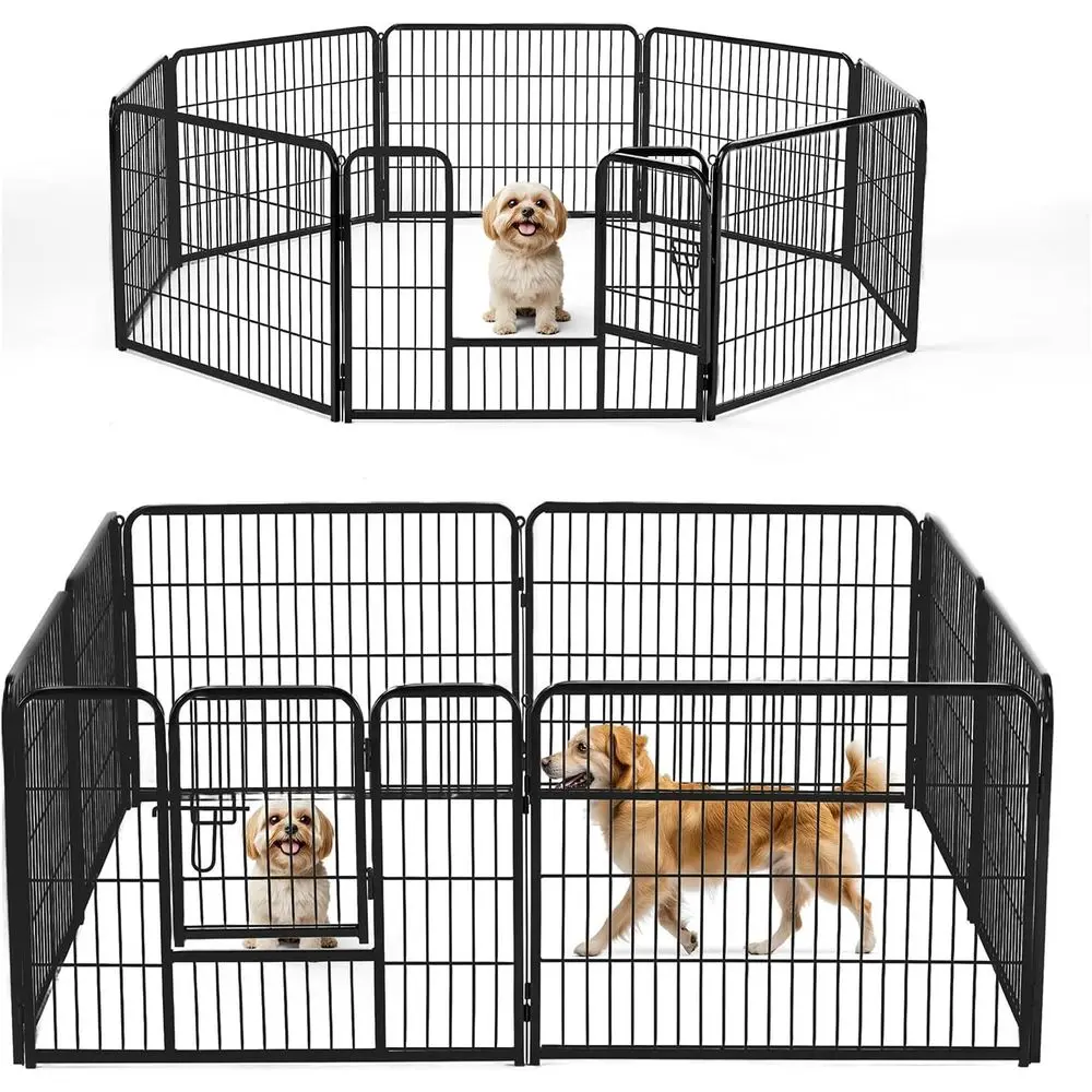 

Dog Playpen Indo24 Inch 8 Panels or Small and Puppy Dogs Portable and oldable Pet ence with Door Heavy Duty Metal Dog Exercise P