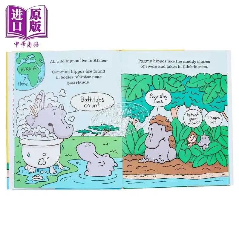 Truth about Hippos English Original Hardcover Children's Animal Encyclopedia Picture Book Kids Science Import Ages 4-8