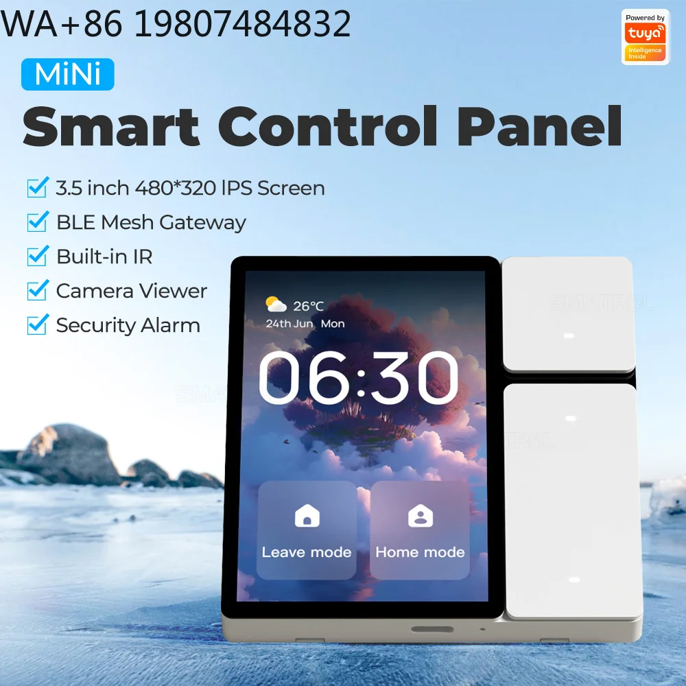 3.5 Inch Mini WiFi Smart Control Panel 3-Gang Relay IR Remote Multi-scene Custom Home Automation Touch Screen