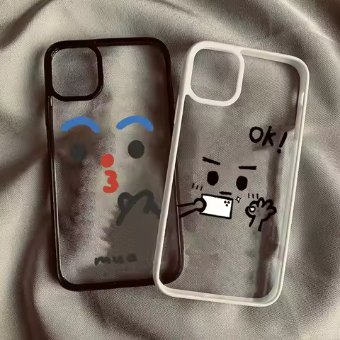 Cute Expression Phone Case For Samsung Galaxy A06 A16 A54 A35 A15 A55 A52 A34 5G S25 S24 S23 S22 Ultra S24 FE Hard Clear Cover