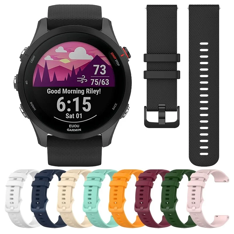 Quick Release Strap 22mm 20mm 18mm Silicone Watch band For Garmin Forerunner 255 255S Music 245 55/Venu 2 Plus 2S/Vivoactive4 4S