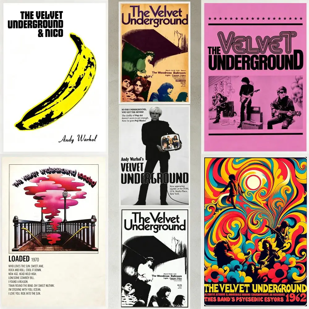 band The Velvet Underground Poster Poster HD Waterproof Self-adhesive Art Print Wall Decor for Bedroom Living Room Gift