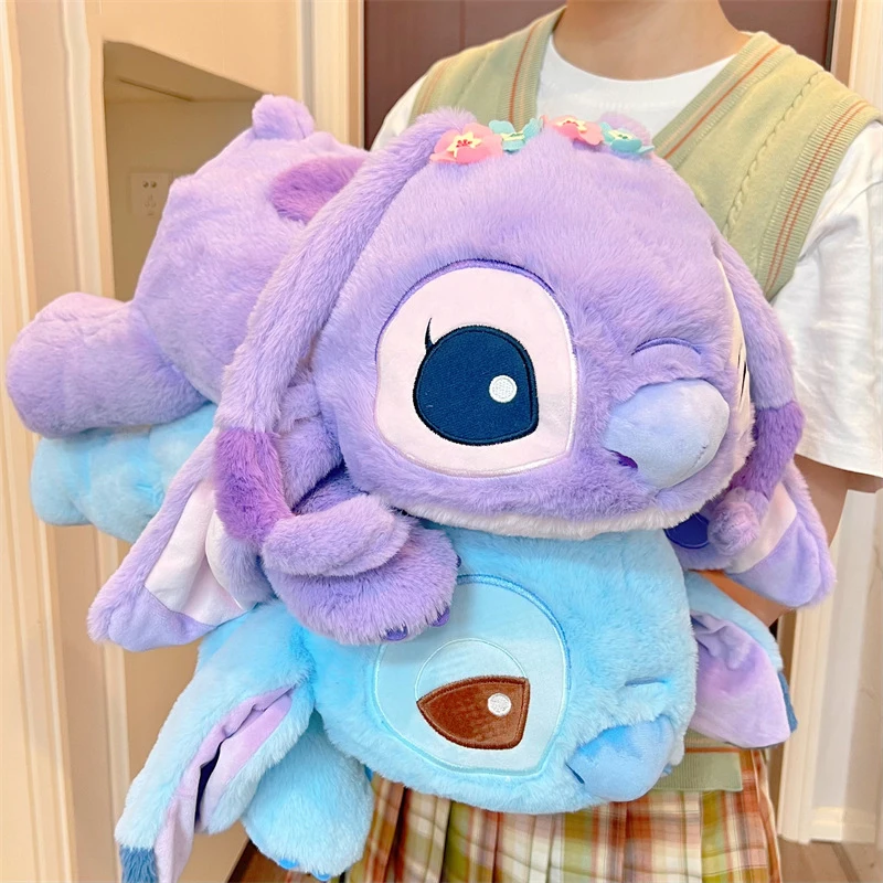 

Disney Genuine Plush Toys Purple Stitch Hand-held Crossbody Bag Stuffed Doll Sky Blue Angel Plushie Toy for Kid Christmas Gifts