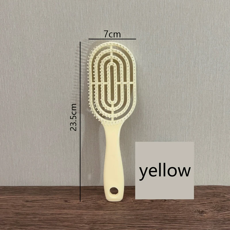 1pc arc-shaped comb, macaron colors, hollow design, unisex styling comb, long hair curly hair comb, volumizing comb