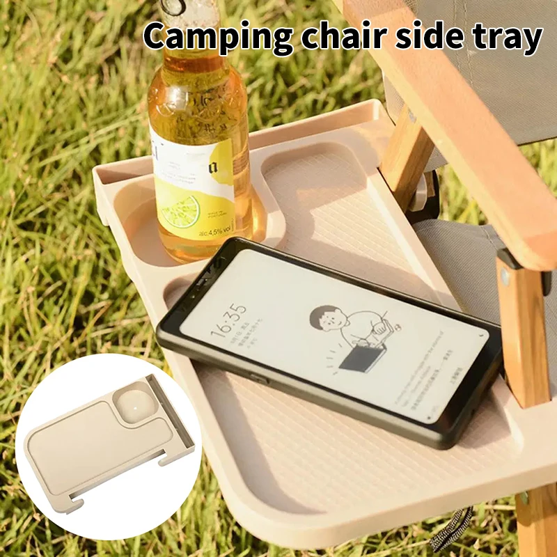 Chair Shelf With Water Bottle Holder Outdoor Storage Tray Bunk Bed Bedside Nightstand Camping Snack Organizer Chair Side Tray