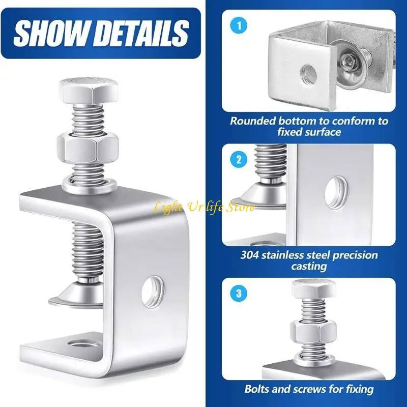 

63HA 4Pcs C-Clamp Set,Heavy Duty C Clamps with Adjustable Knob Industrial Strength C Clamp for Woodworking, Welding