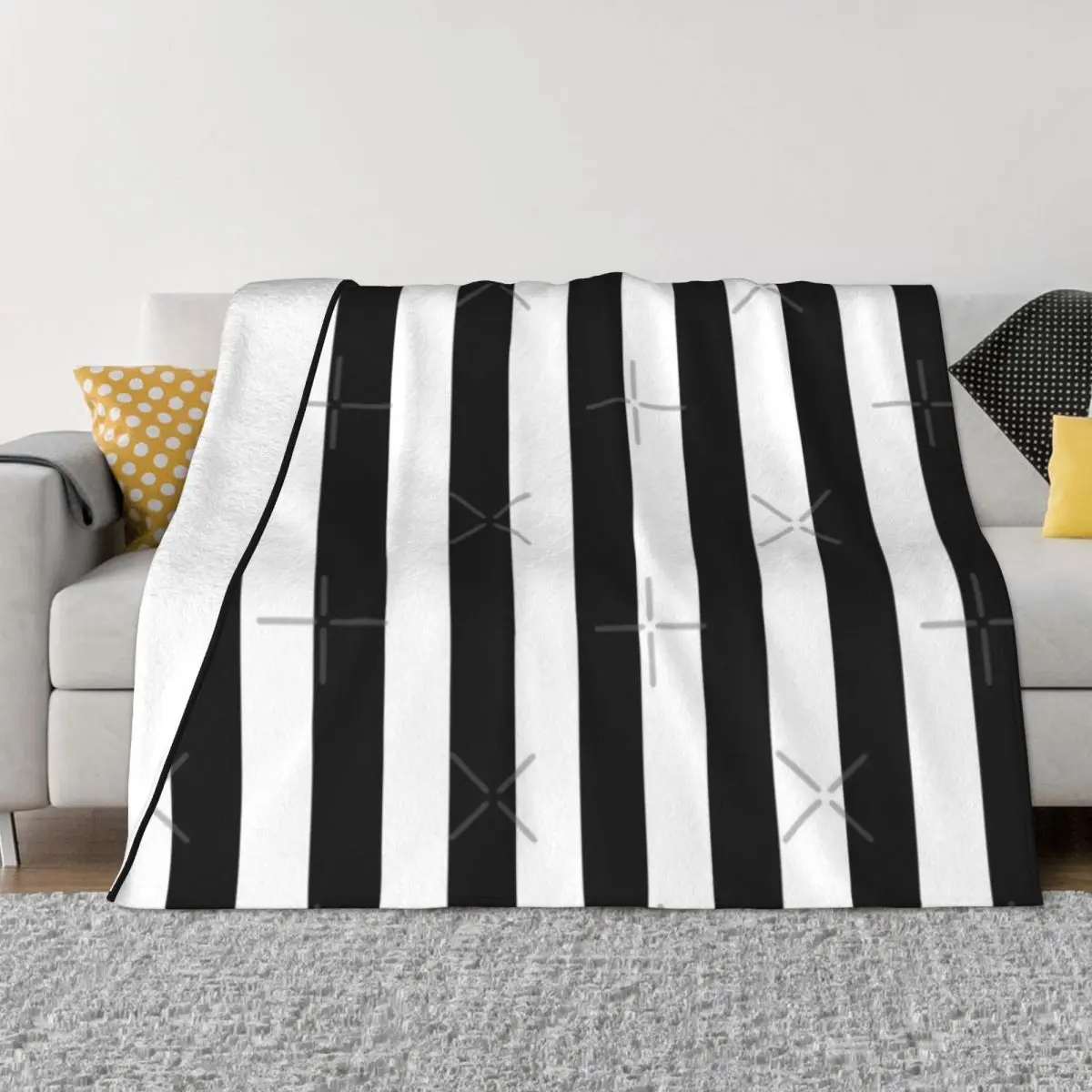 

Black And White Vertical Stripes Home Knee Blanket Winter Blankets Winter Warm Blanket Throw Blanket