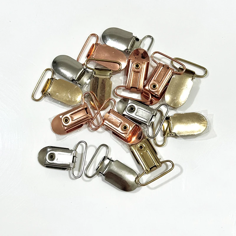 20pcs Rose gold light gold Silver 2.5cm long beak with rubber duck beak buckle strap clip sheet clip sewing cord buckle