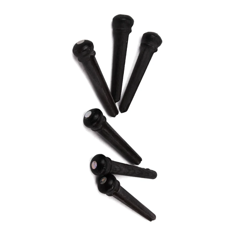 6Pcs Ebony Guitar Bridge Pin String Pegs Fixed Vertebra Guitar Bridge Pin