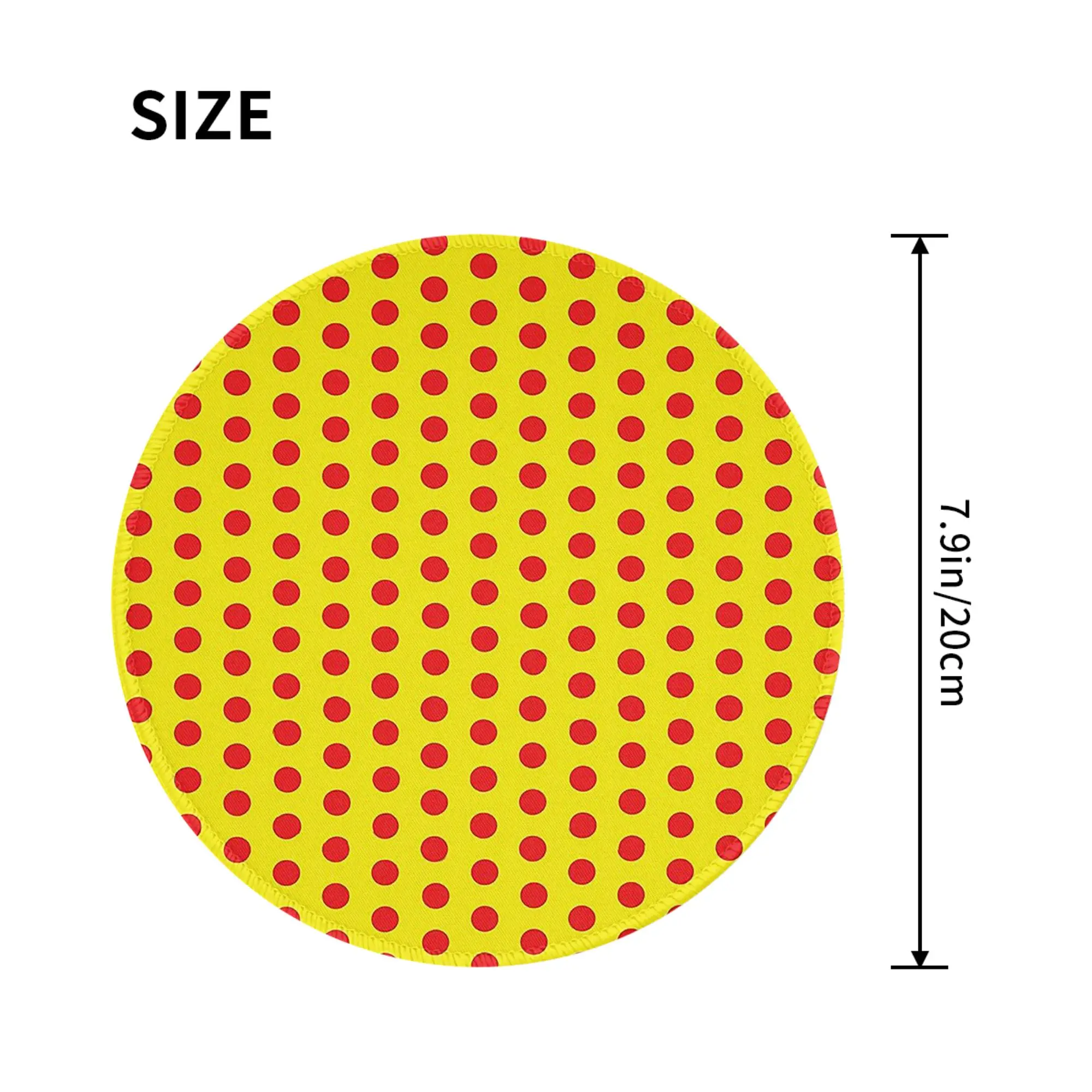 Classic Red and Yellow Polka Dot Mouse Pad Computer Keyboard Mouse Mat Gamer PC Laptop Desk Mat Office Accessories Table Mats