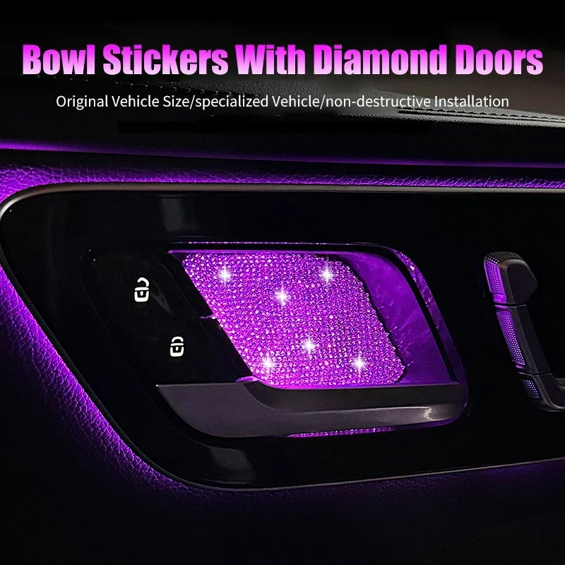 ملصقات وعاء الباب الداخلي من الفئة C والفئة E E E300L والإضاءة المحيطة GLC/GLB/GLE/CLA سلسلة ديكور ماسي مدمج لمرسيدس #4