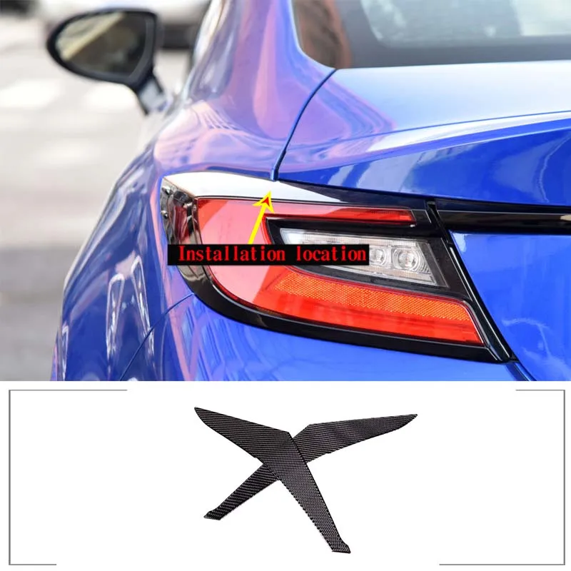 2PCS Rear Tail Light Taillight Eyebrow Cover Trim Sticker Soft Carbon Fiber Car Styling for Subaru BRZ 2022 Exterior Accessories