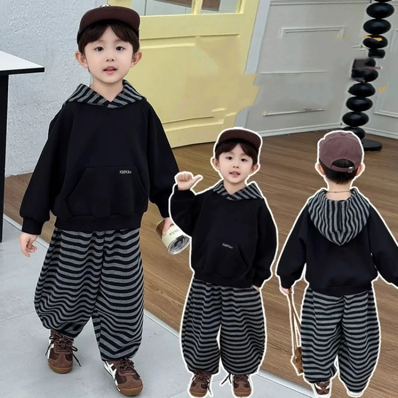 

Striped Boys Workout Sweatshirt + Sweatpant Suit Kids Tracksuit Children Jumper Pant Jogger Set 2-10 Years Spring Autumn Clothes