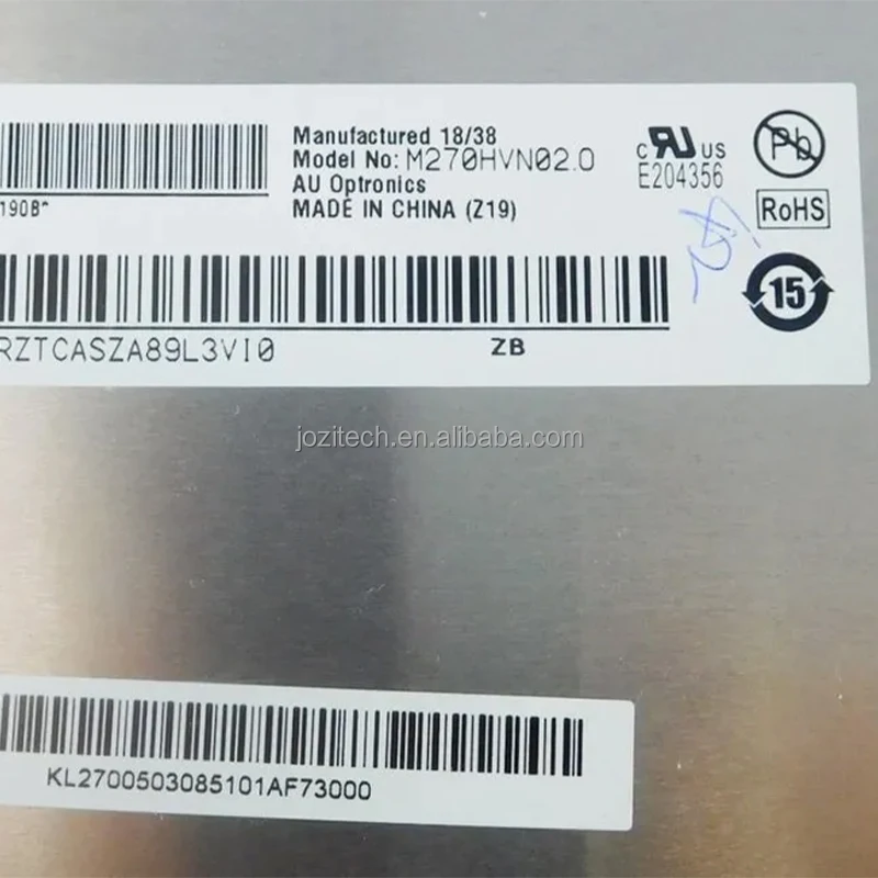 M270HVN02.0 M270HVN02.3 M270HVN02.6 Pannello LCD AUO 27 pollici 1920x1080 TFT con risoluzione FHD con gamma di colori super elevata