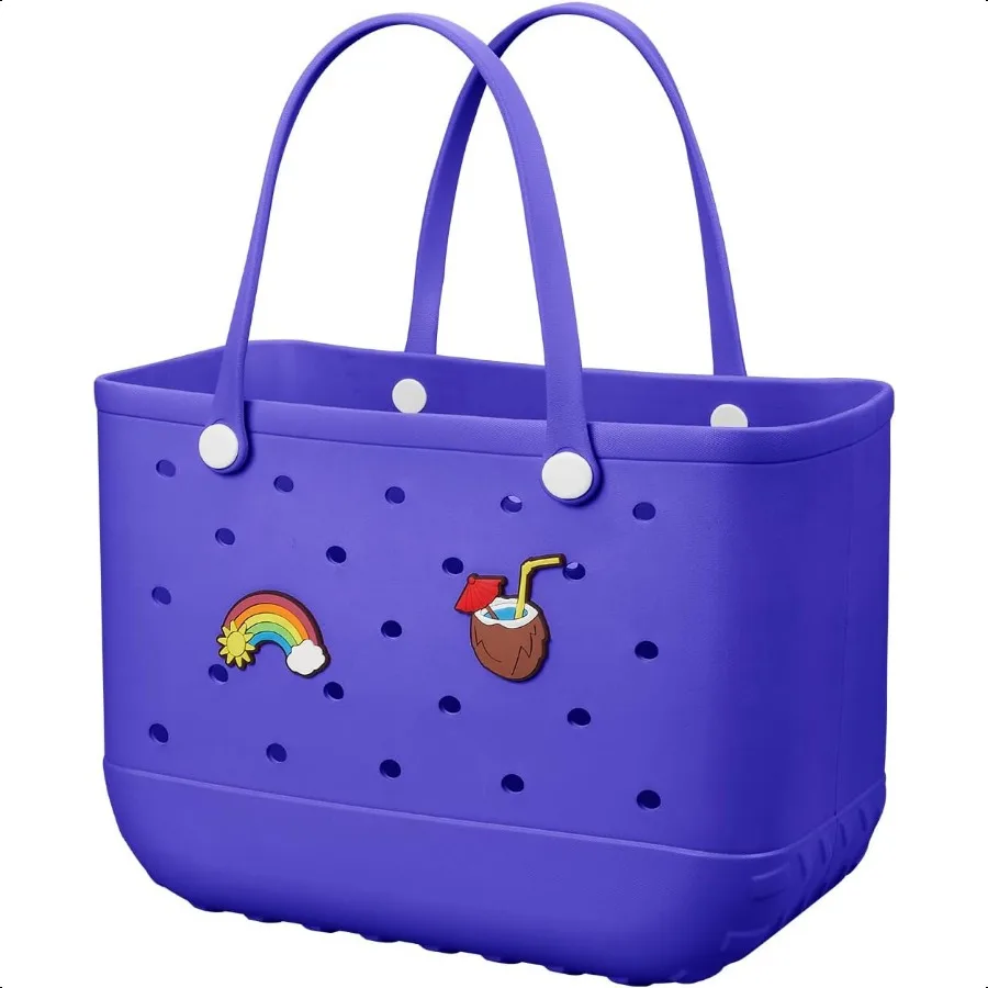 

Beach Bag Rubber Tote Bag Waterproof Travel Bag for Women Washable Tote Bag Handbag for Sports Beach Market Pool
