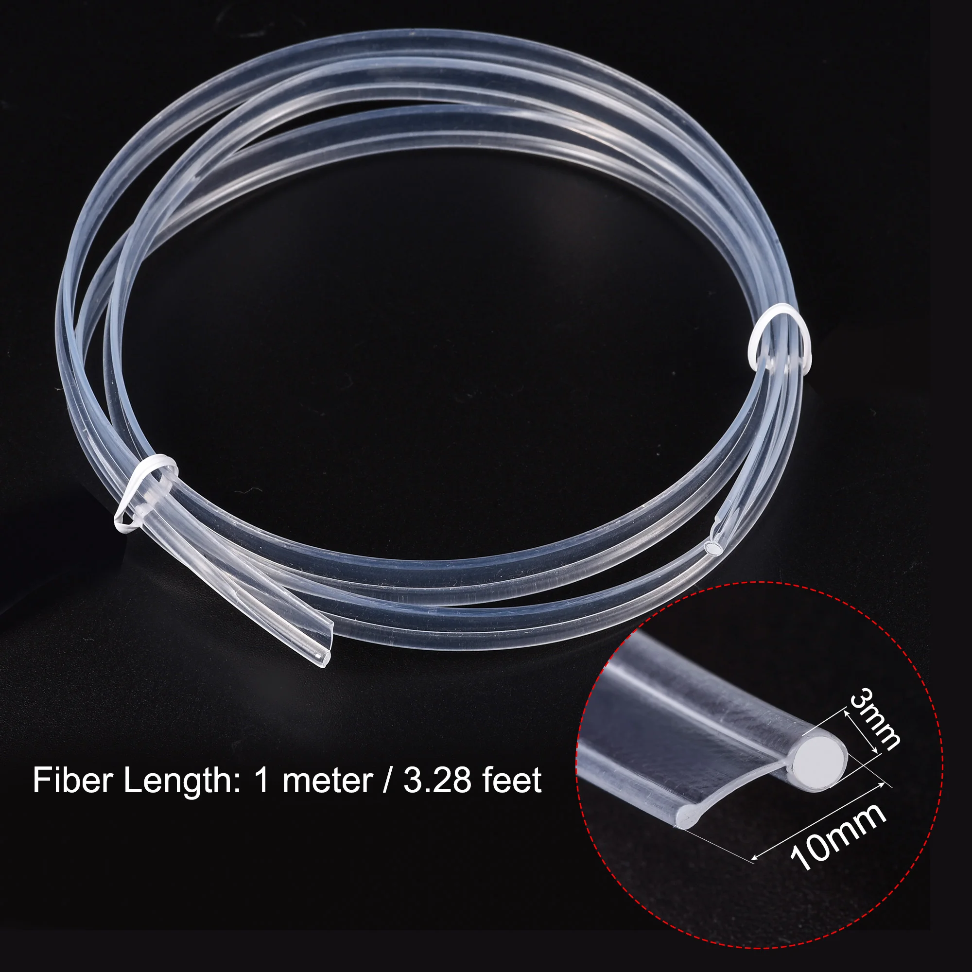 PMMA Side Glow Fiber Optic Cable 1.2mm 3mm Diameter 10mm Width 1M Long for LED Guide LED Optic Cable Ceiling Lighting Lights