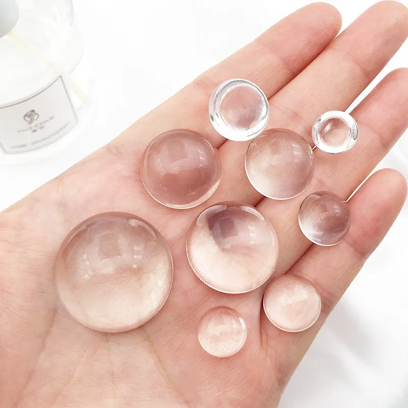1PC Diameter 6mm/8mm/10mm/12mm/14mm/16mm/18mm/20mm/25mm/30mm Transparent Glass Hemispherical Lens Crystal Small Focusing Lens