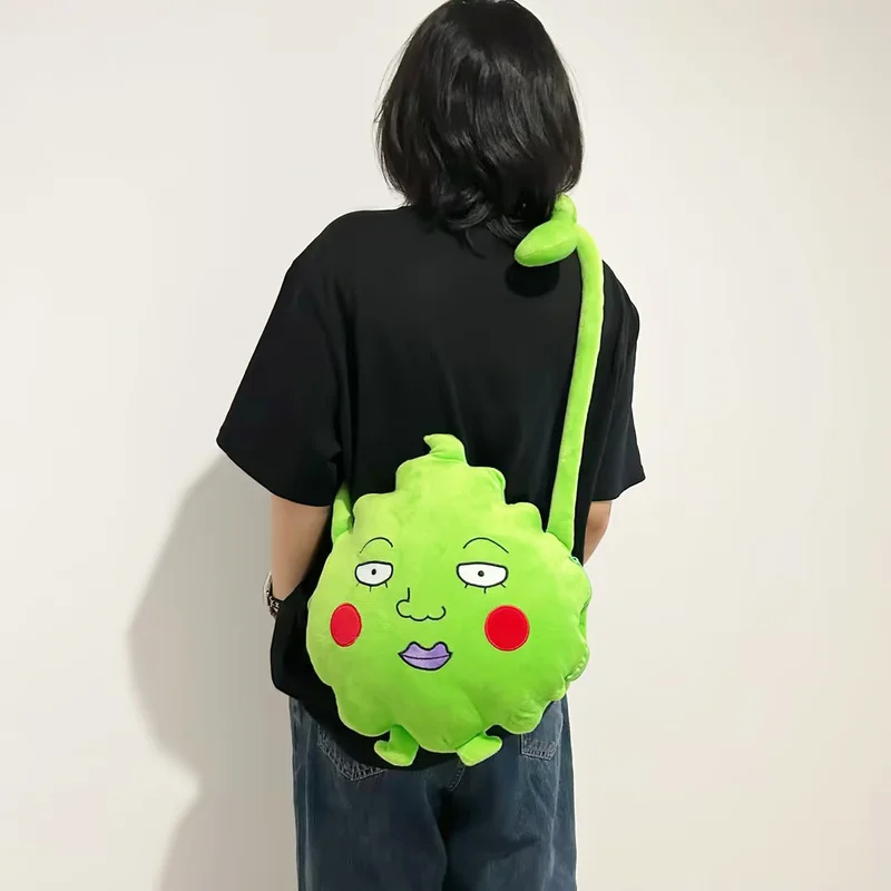 2025 New Miniso Mob Psycho 100 Dimple Anime Stuffed Plush Dolls Cartoon Bag Backpack Pillow Hand Hug Cute Versatile Diy Bag Toys