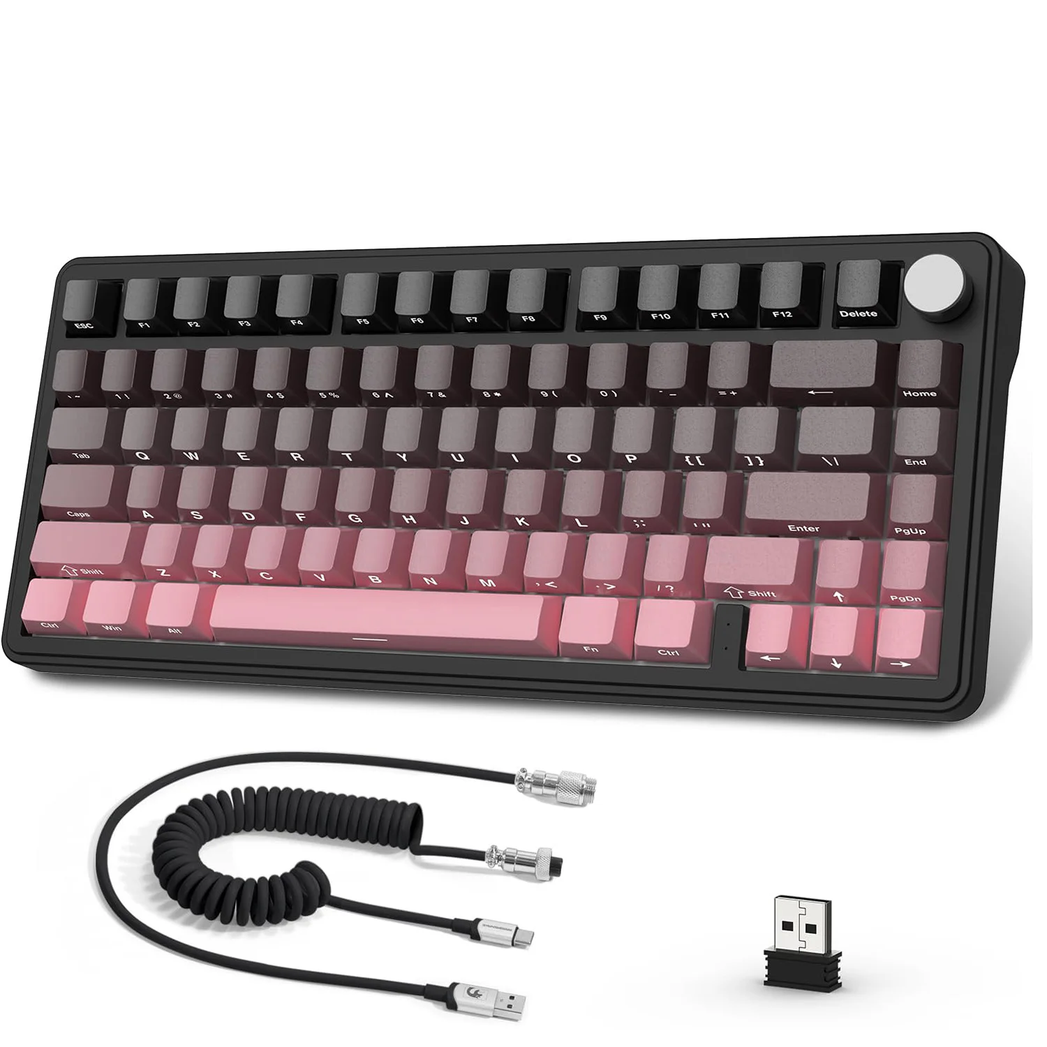 ATTACK SHARK X85 Gasket Mechanical Keyboard,75% Wireless Gaming Keyboard with Knob,5-Layer Padding,PBT Side-Printed Keycap,BT5.1