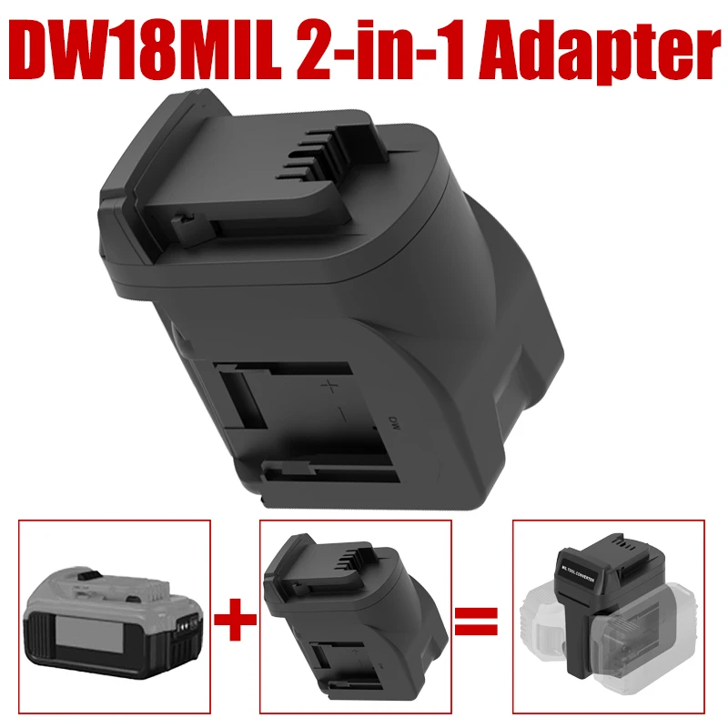 

Для аккумуляторов DW 18 В, совместимых с аккумулятором Milwaukee 18 В, аккумуляторные электроинструменты DW18MIL, адаптер 2-в-1, конвертер для аккумулятора