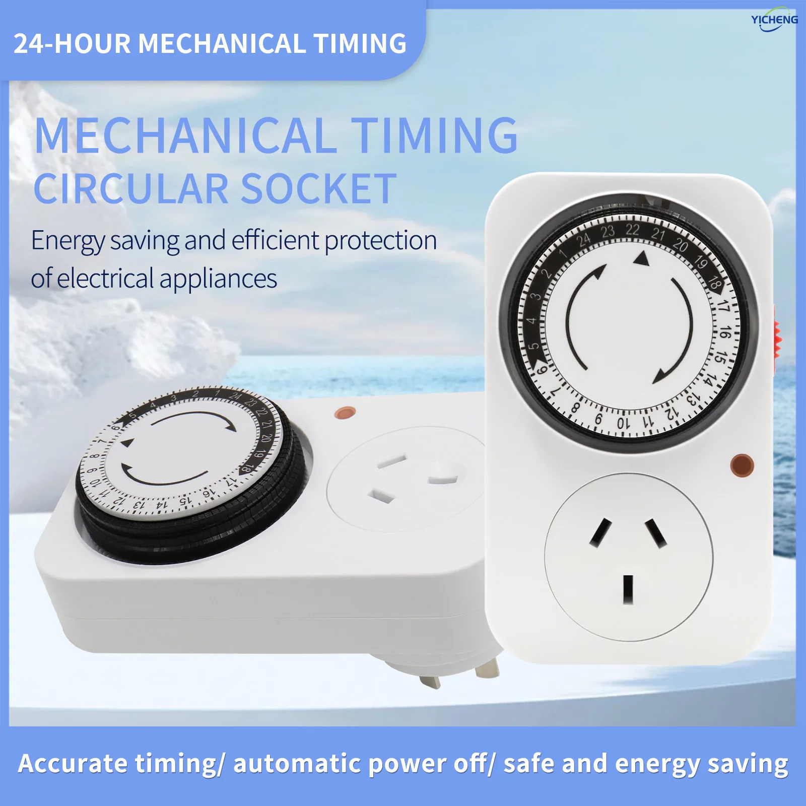 

YICHENG 24 Hour Plug-in Mechanical Timer Grounded for Aquarium, Grow Light, Hydroponics, Indoor Lighting, Home Appliances.