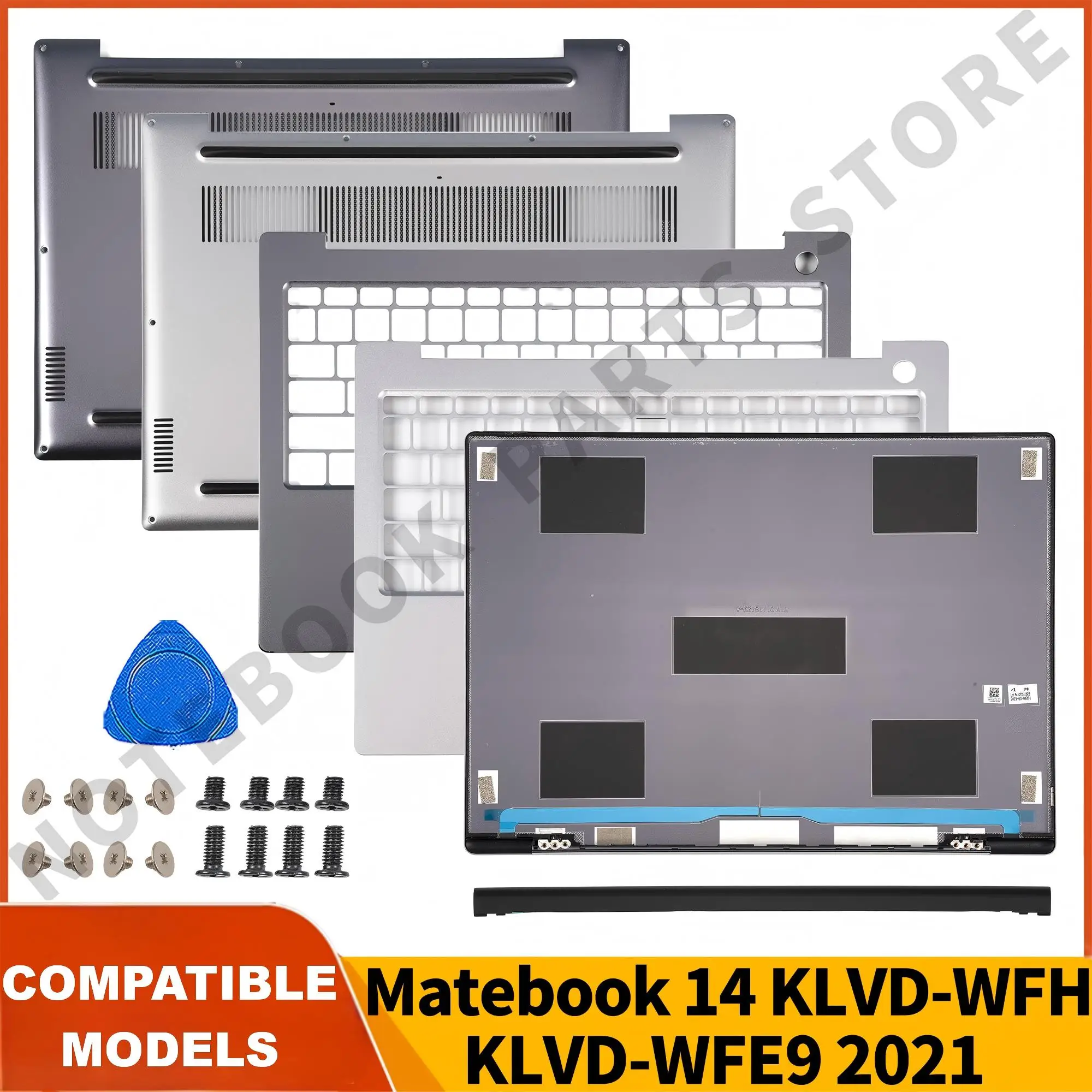 New Origi For Matebook 14 KLVD-WFH9 KLVD-WFE9 2021 KLVF-16 2022 LCD Back Cover Palmrest Bottom HingeCover Replace