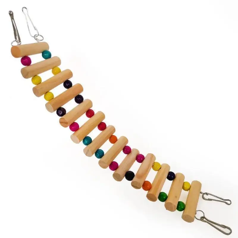 Wooden Hamster Climbing Stairs Parrot Hamster Play Toys Guinea Pig Chinchilla Seesaw Sports Play Toys Small Pet Products view 2