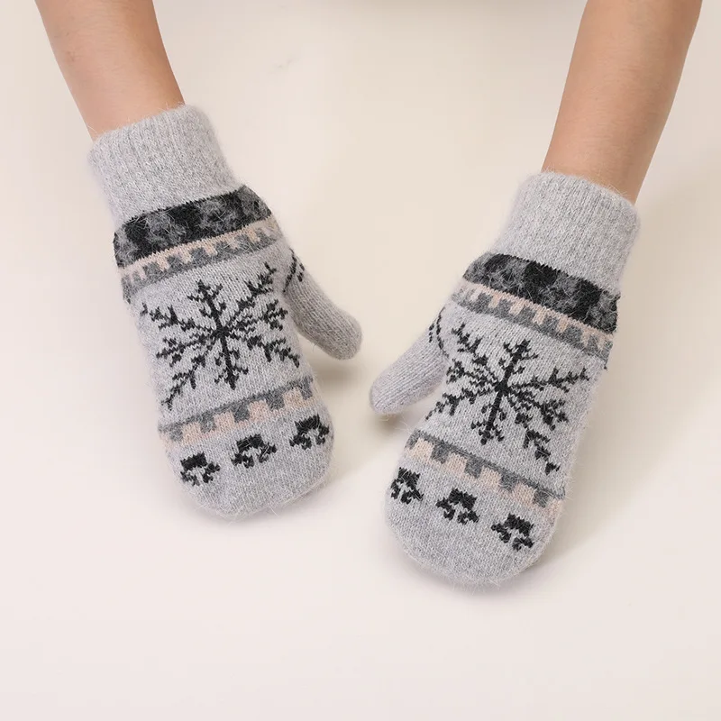 الشتاء الأرنب الفراء الدافئة محبوك القفاز لينة مريحة سميكة الباردة والدليل على قفازات مرونة عالية مناسبة للاستخدام في الهواء الطلق #2