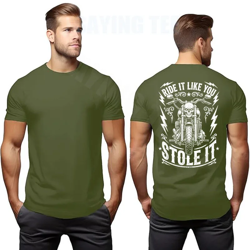 Ride Like You Stole It Biker Lustiges Vater-T-Shirt für Motorradliebhaber Y2k Motorrad-Grafik Herrenkleidung Vintage Spruch T-Shirt – Detail 10