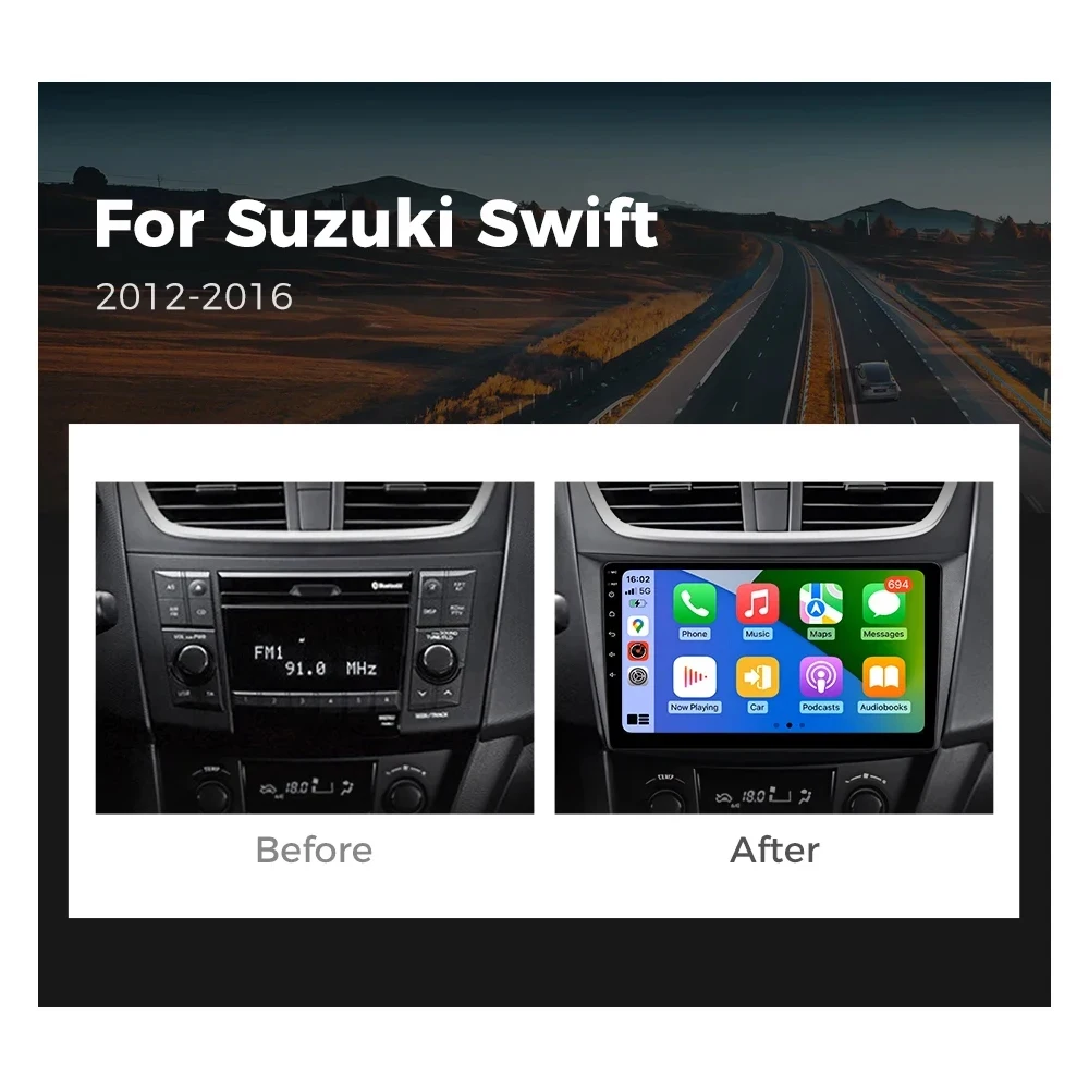 Android 14 For Suzuki Swift 4 2011-2017 Car Radio Multimedia Video Player Androidauto Navigation Stereo GPS Navi 4G WIFI DSP DVD