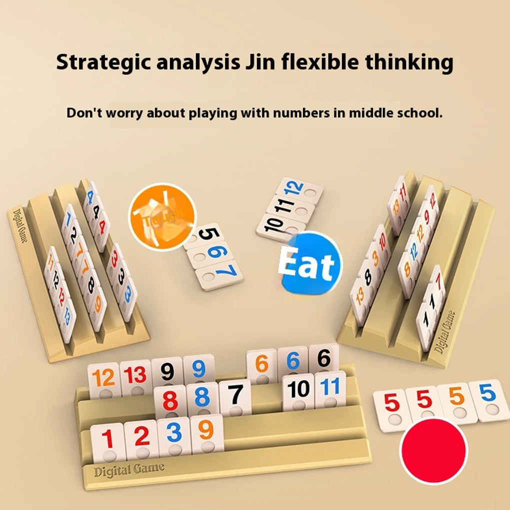 Digital Game Set Rummy Wooden  - Board Game Digital 评论和价格