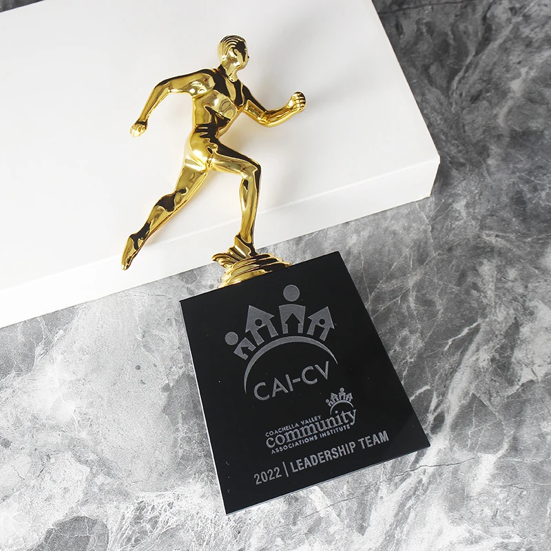 Custom Crystal Metal Marathon Running Sports Meet Award Trophy Cycling Basketball Long Jump Activity Competition Souvenir Gifts