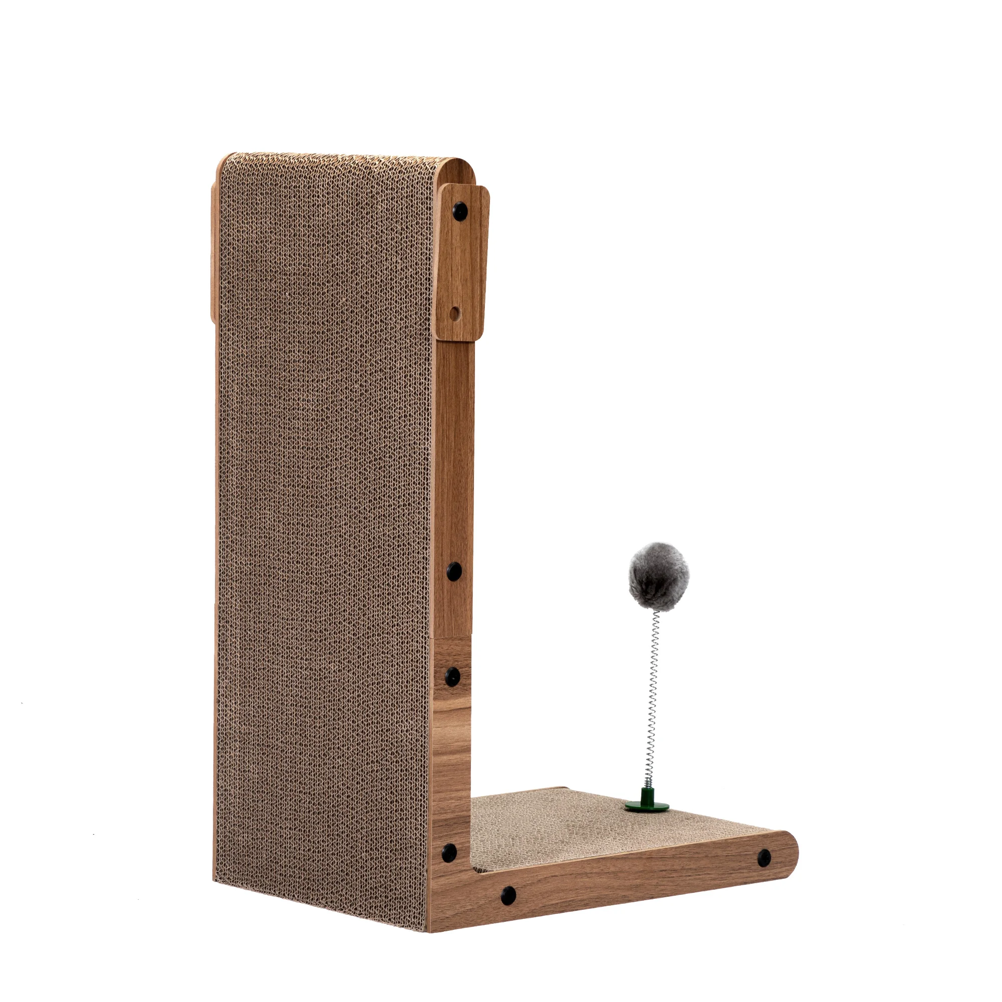 

Modern Indoor Cat Scratching Board With Corrugated Cover Built-In Bell Toy Pet Interactive & Movement Toy For Small & Large Cats