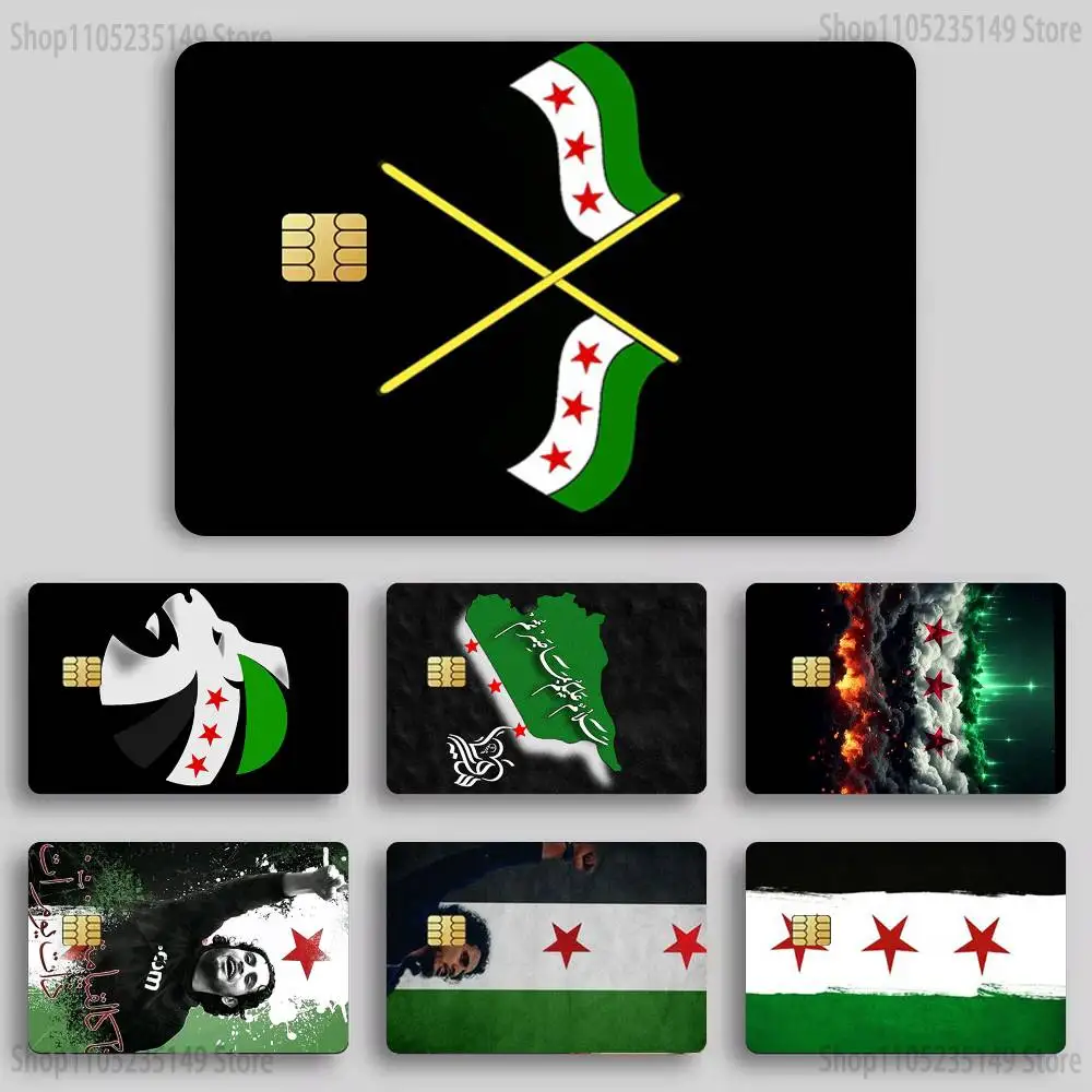 Syrian Syria Flag  Sticker Film Tape Skin for Credit Card Debit Card Cartoon Waterproof Stickers Small Chip