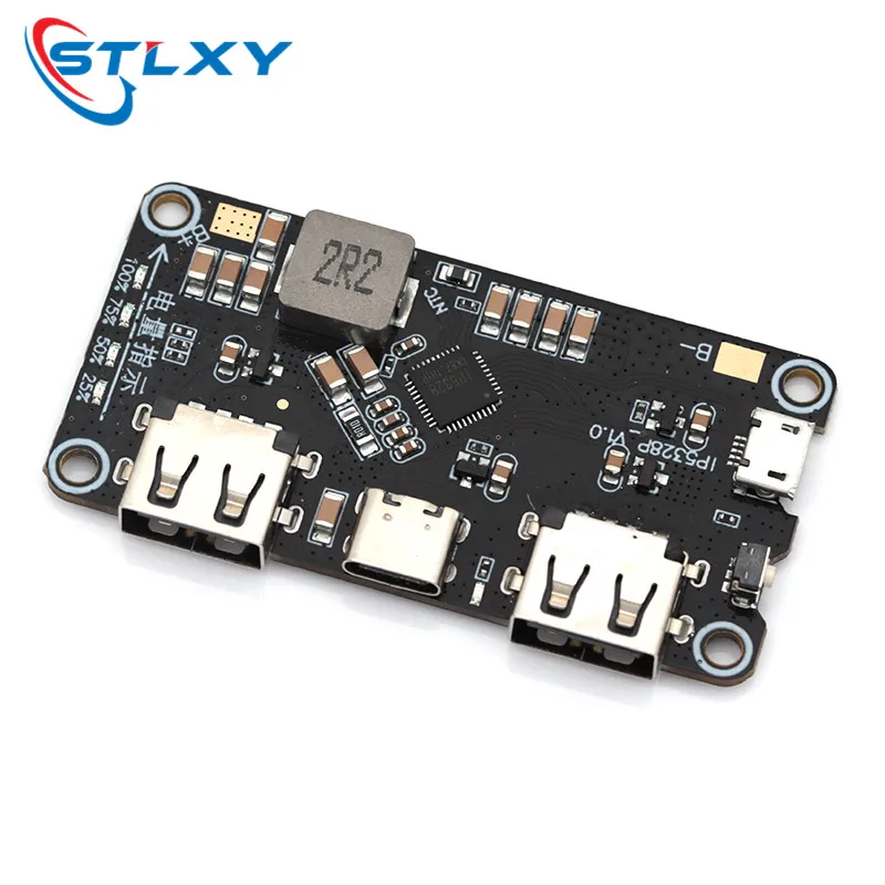 Stlxy QC2.0 QC3.0 IP5328P Dual USB 18650 Battery Charger treasure Tpye-c 3.7V to 5V 9V 12V Step up Fast Quick Charger Circuit Bo