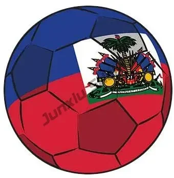 HaitiFootball  Sticker Self Adhesive Premium Vinyl Car Decal Haitian Flag Football Truck Bumper Sticker Sticks to Any Surface