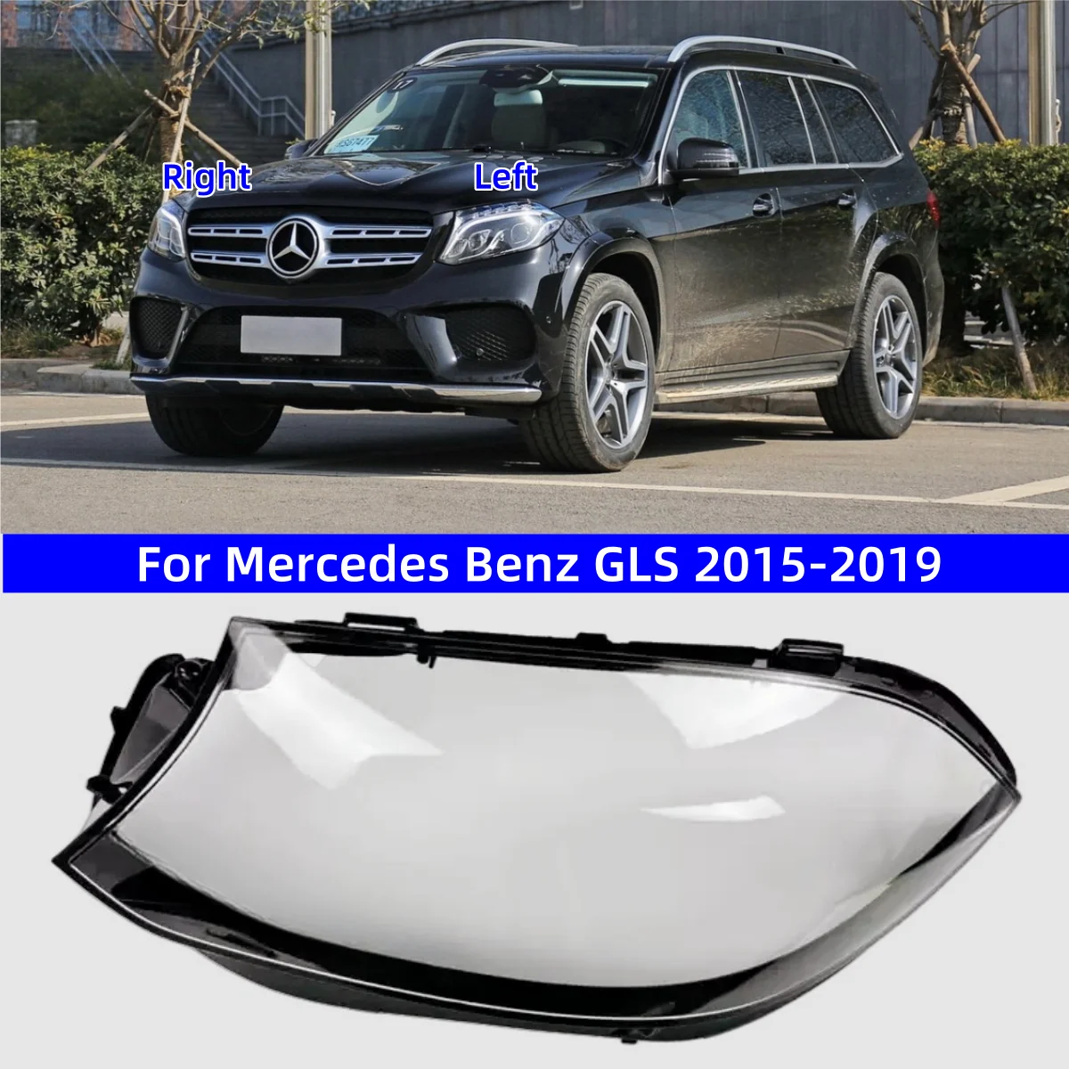 

For Mercedes Benz GLS 2015 2016 2017 2018 2019 166 GLS350 GLS450 Car Headlight Cover Headlamp Shell Transparent Glass Lens Car