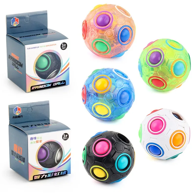 1Pcs Black Magic Rainbow Ball Kid Release Stress Toys Game Set Bundle Stress Ball Brain Games