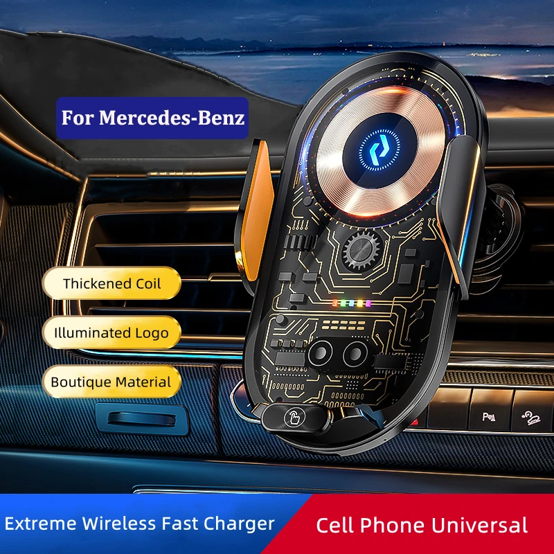 For Mercedes Benz A B C E G R S V Class CLA CLS GLA GLB GLC GLE GLK GLS AMG MAG ML Car Phone Holder Qi Wireless Charger Stand