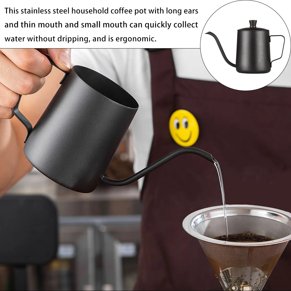 

Sturdy Stainless Kettle Heat Resistant Office Coffee Pot Ergonomic Design Anti Scalding Coffee Can Household Water Pot