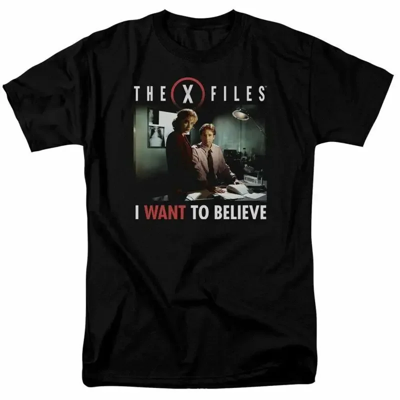 The X Files Believe At Office T Shirt Mens Licensed TV Show Alien UFO Black
