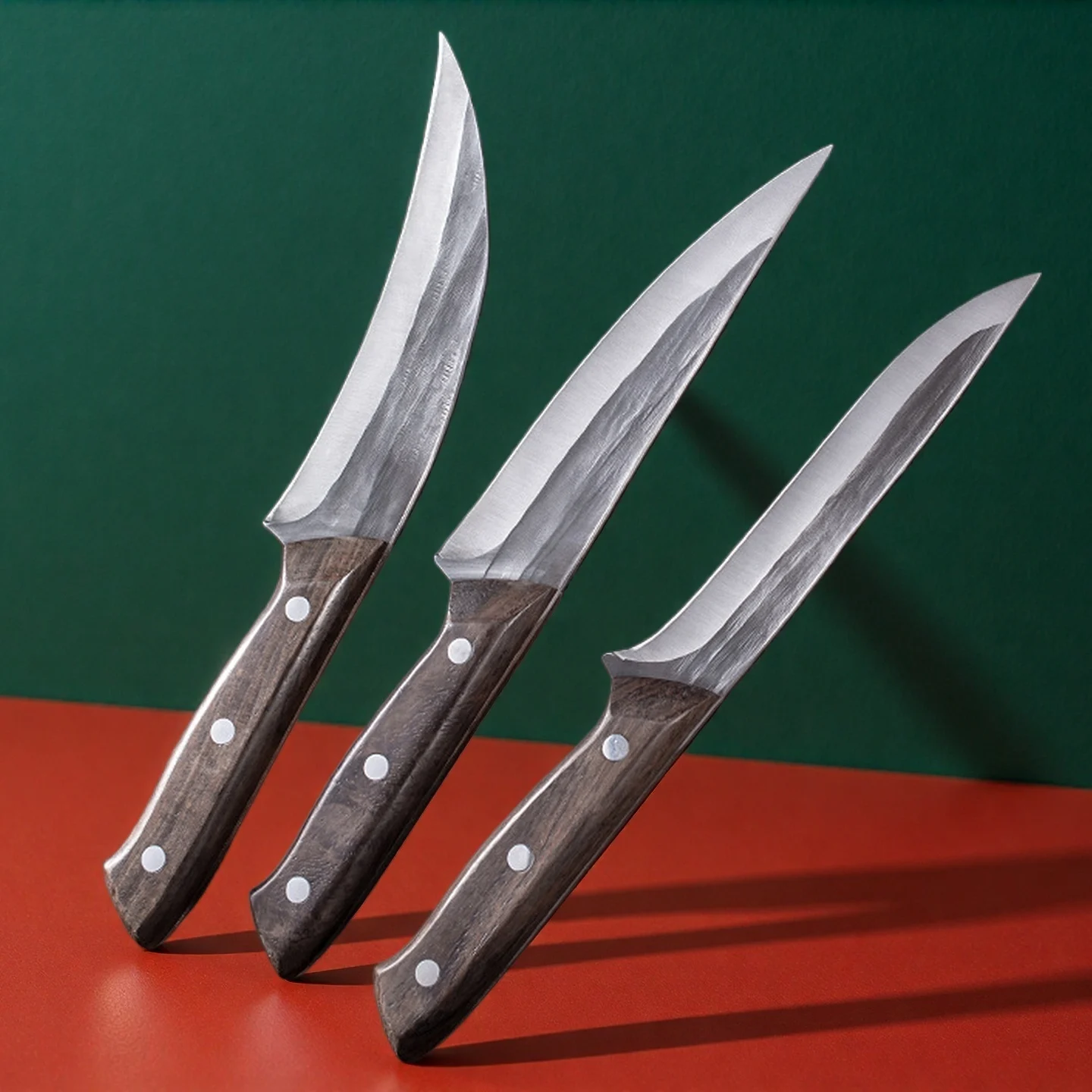 Forged Cleaver Kitchen Chef Knife High Carbon Clad Steel Meat Fish Fruit Vegetables Professional Butcher Boning Knife With Cover