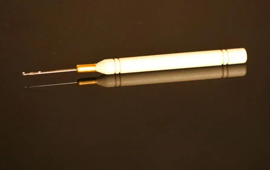 12 pieces per lot,  Micro Ring Hair Extension Wooden Pulling Needle Threader Feather Hook