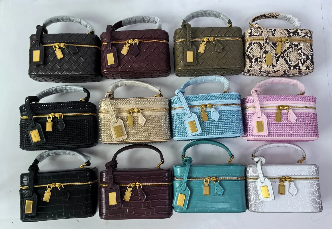 JW PEI Small-Scale Designer Brand Packed with Diamonds Handbag for Women Fashion 2026 Early Spring Trendy Lunch Box Bag