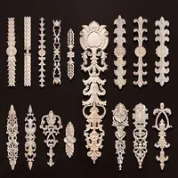Wooden Furniture Appliques Luxury Living Room Decoration Home Decor Antique Onlays Mouldings Unique Natural Floral Wood Carved