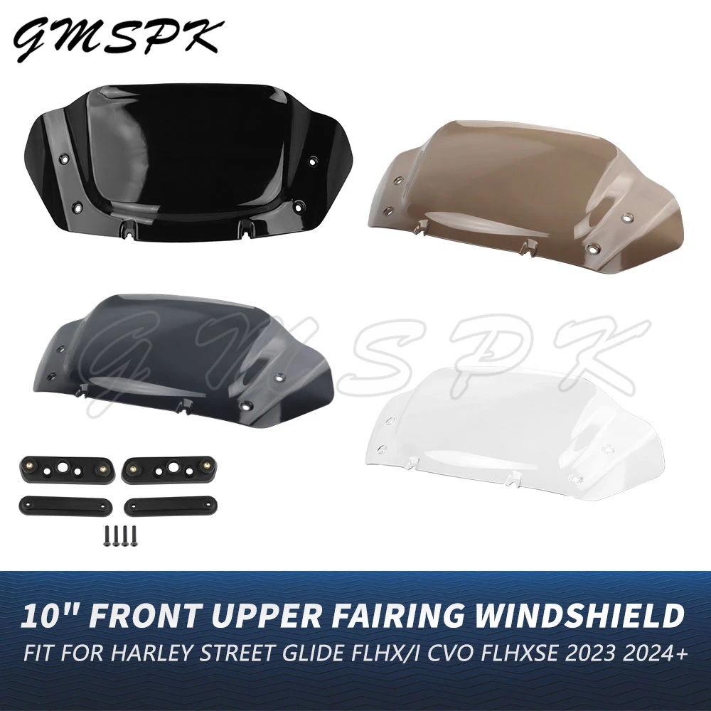 

10'' Front Upper Fairing Windshield Wind deflector Windscreen Fit for Harley CVO Street Glide FLHX/I FLHXSE 2023 2024+