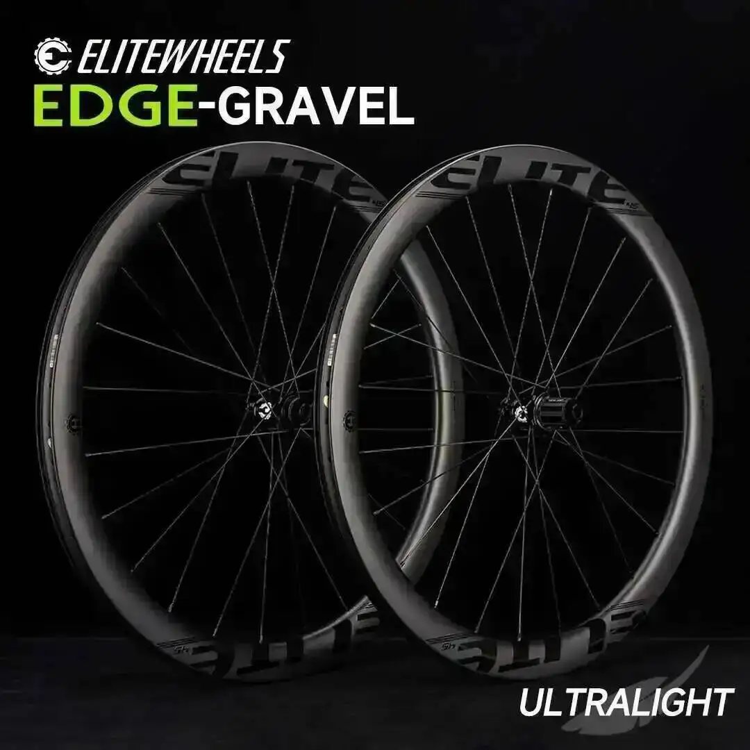 ELITEWHEELS EDGE Koła Gravel Ultralekkie 1356g Wing 20 Szprych Do Roweru Wyścigowego Szosowego Z Hamulcami Tarczowymi Zestaw Kół Karbonowych Wysokość Obręczy 45mm