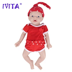 IVITA WG1554 14.96 inch 1.58kg 100% Full Body Silicone Reborn Baby Doll Soft Dolls Realistic Girl Baby DIY Blank Children Toys