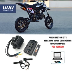 QS 138 3000W 72V 100KPH PMSM Mid Drive Motor with Belt or Sprocket Design EM-150 Controller T08 Throttle For Dirt Bike